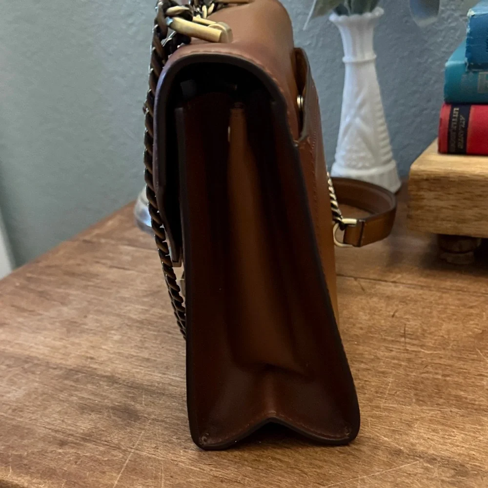 Michael Kors Whitney Brown Leather Envelope Bag - Picture 7 of 8